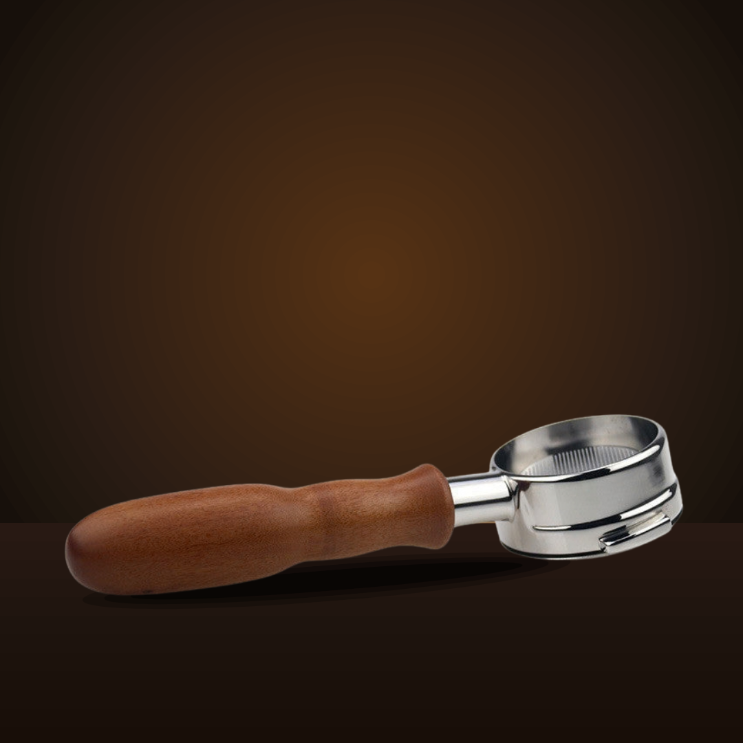 Bottomless portafilter 58mm with red rosewood handle