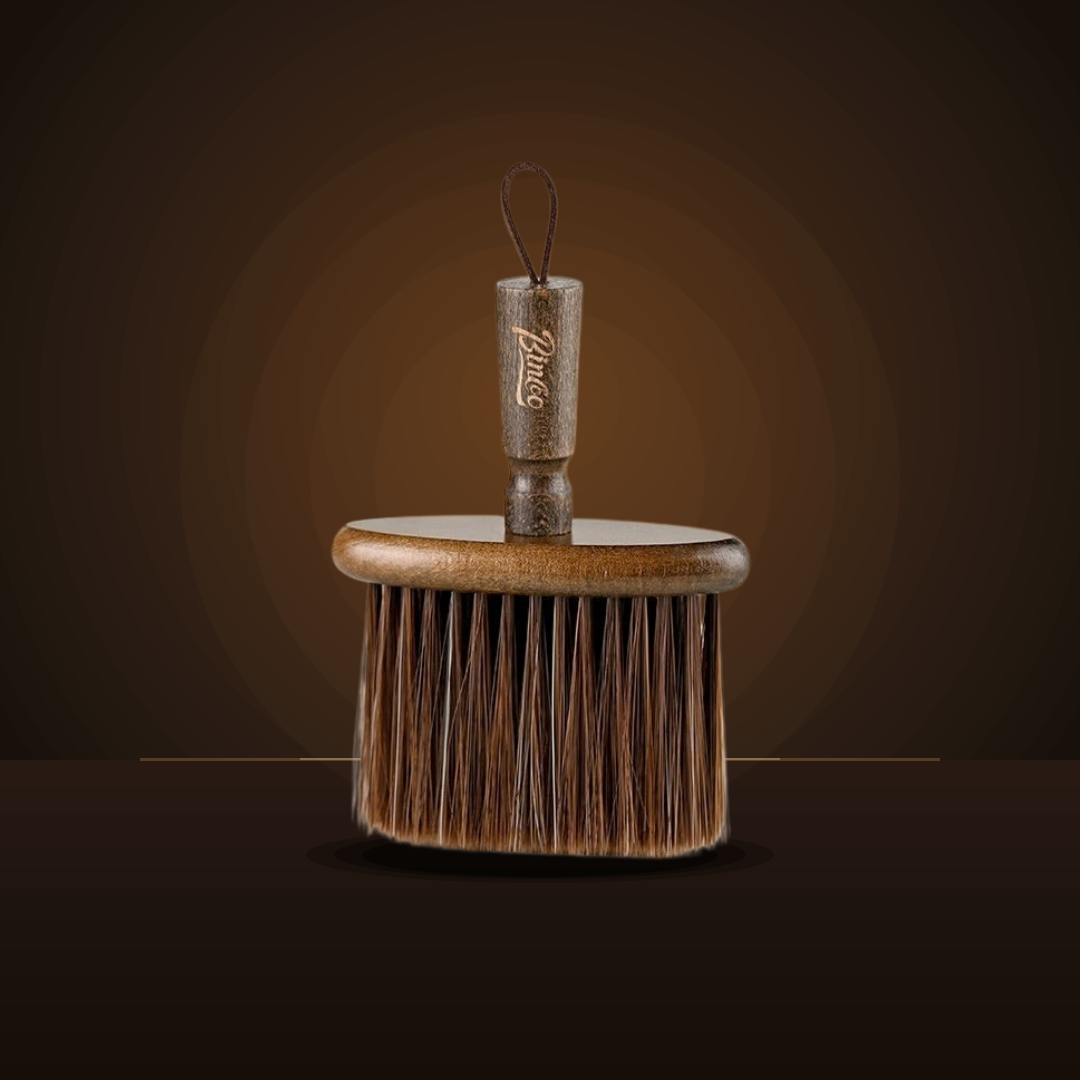 Wooden barista brush with beechwood handle and engraved logo