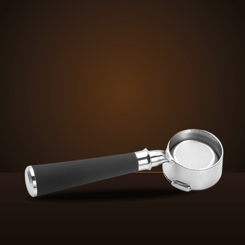 Bottomless portafilter for Breville 54mm with black silicone handle