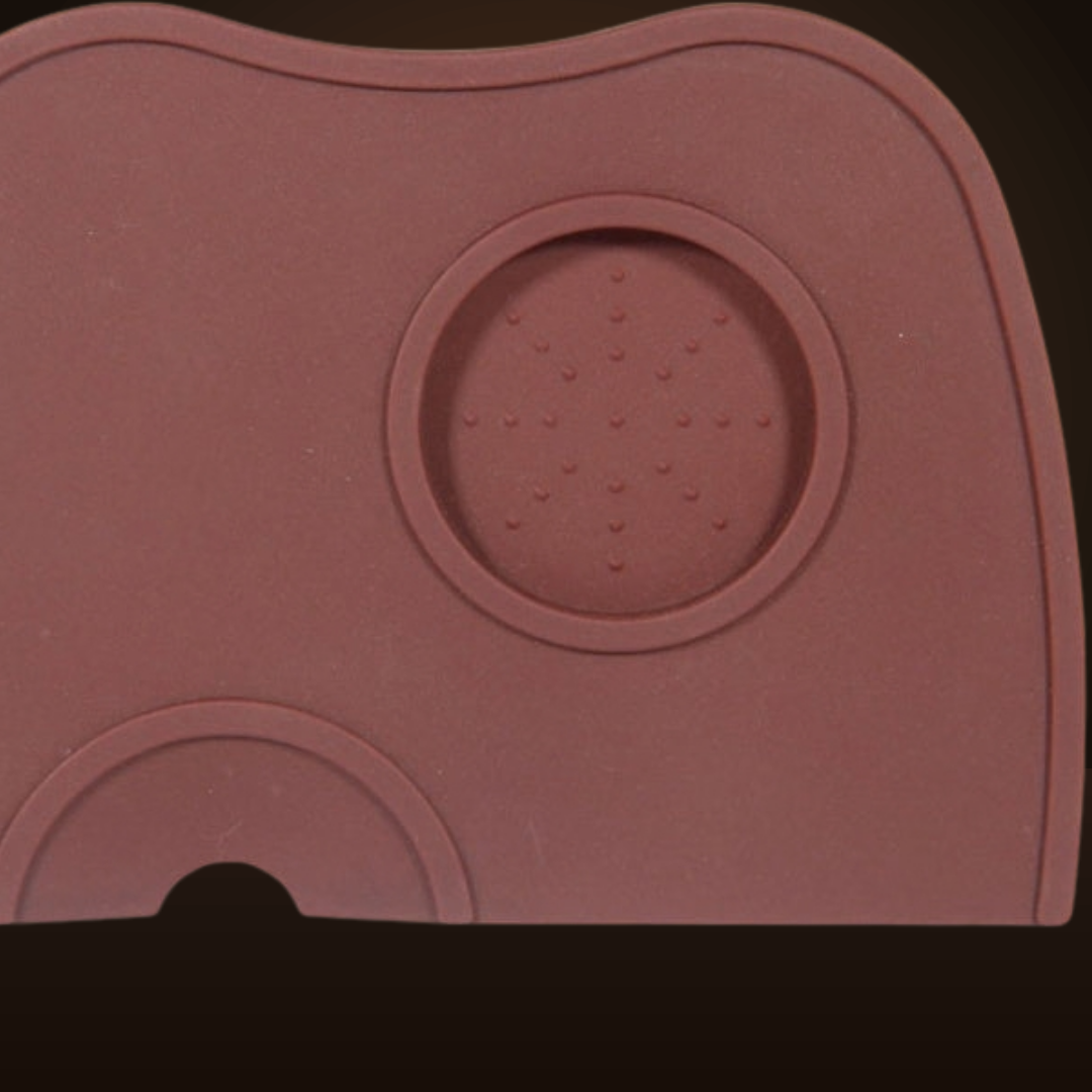 Close-up of the silicone tamping mat recess and edge notch