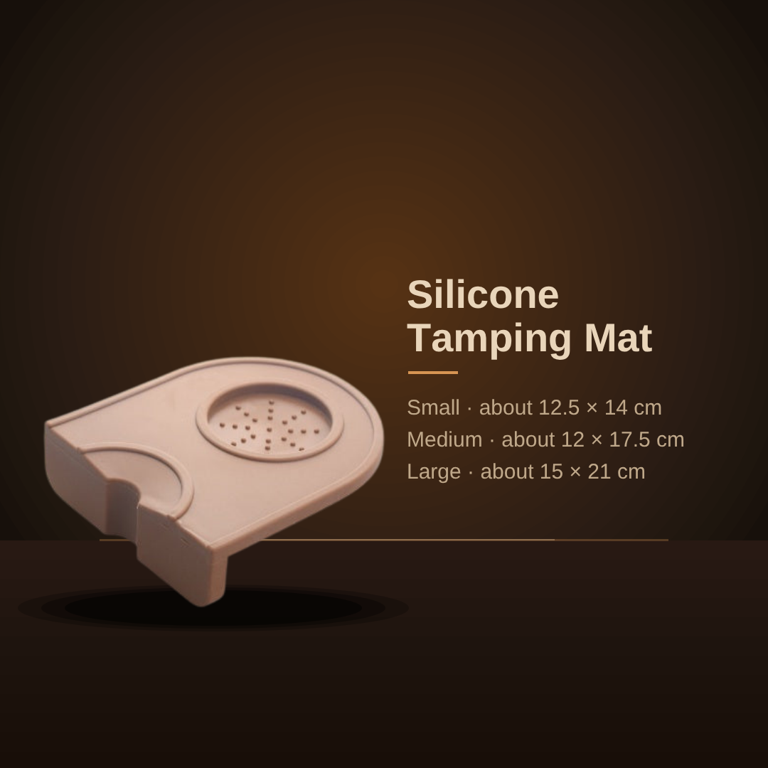 Silicone tamping mat sizes: small, medium and large