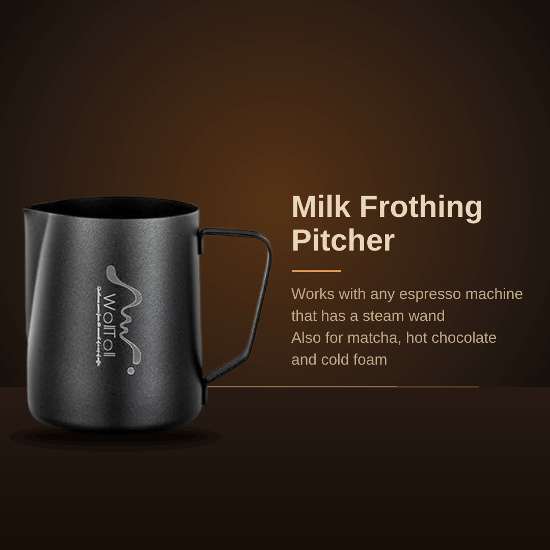 Milk frothing pitcher - works with any espresso machine that has a steam wand, also for matcha, hot chocolate and cold foam