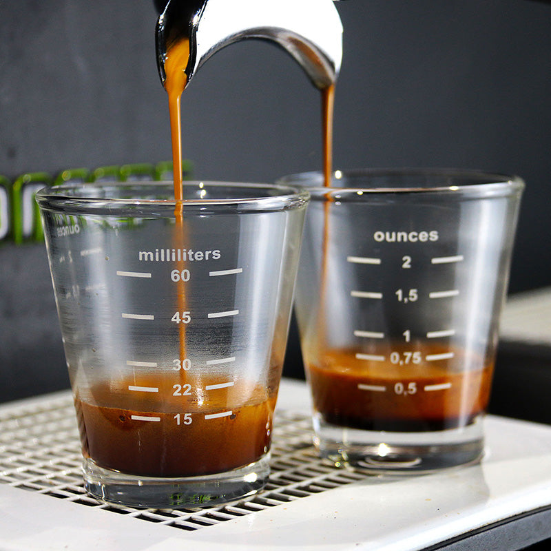 Espresso shot glass with measurements